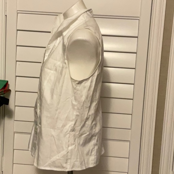 Calvin Klein White Sleeveless Button-Down Shirt - Picture 6 of 10